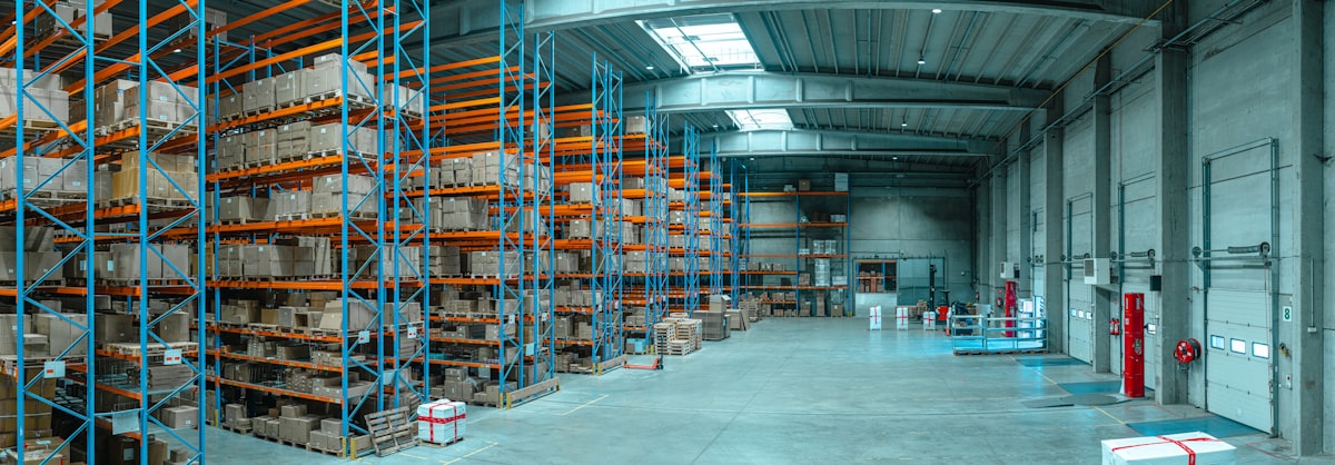 Parcel being prepared for dispatch at a UK fulfilment centre for Prime logistics